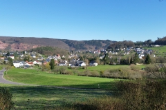 Blick von der Mariengrotte auf Taben-Rodt im März des Jahres 2020